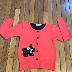 Super Cute Pink Crew Neck Sweater with Scottie Dog